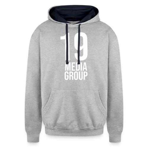 19 Media Group Logo - Unisex Contrast Hoodie