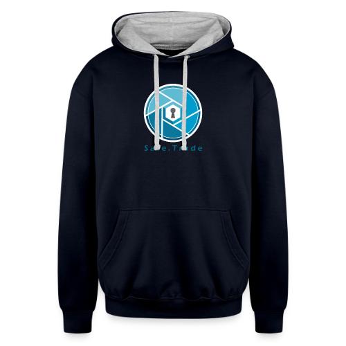 SafeTrade - Cryptocurrency trading platform. - Unisex Contrast Hoodie