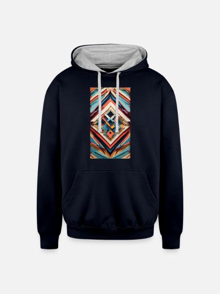 artistic combination - Unisex Contrast Hoodie - navy/heather gray