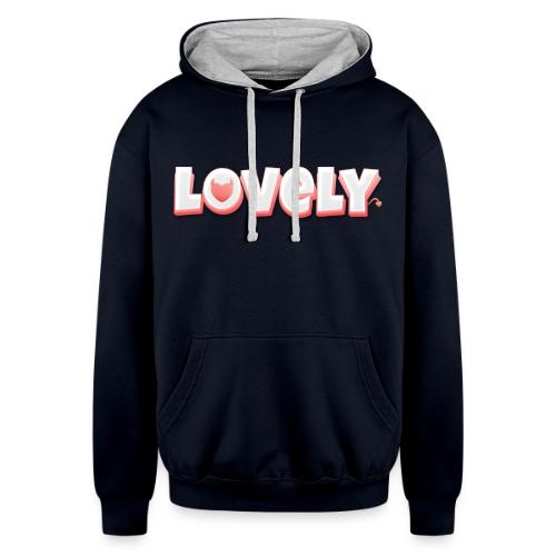 Lovely Naughty Devil Heart Cute - Unisex Contrast Hoodie