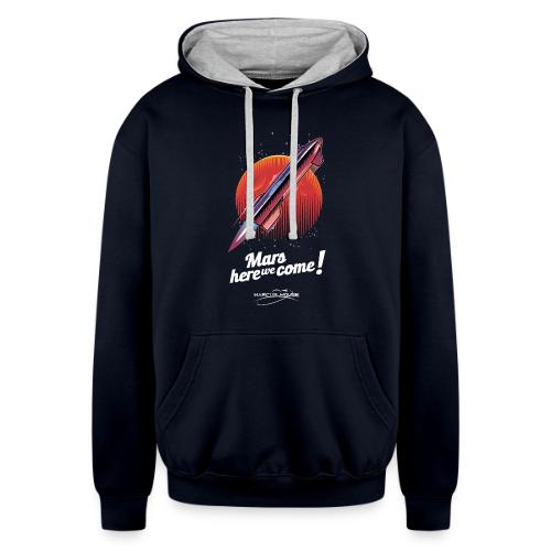 Mars Here We Come - Dark - With Logo - Unisex Contrast Hoodie