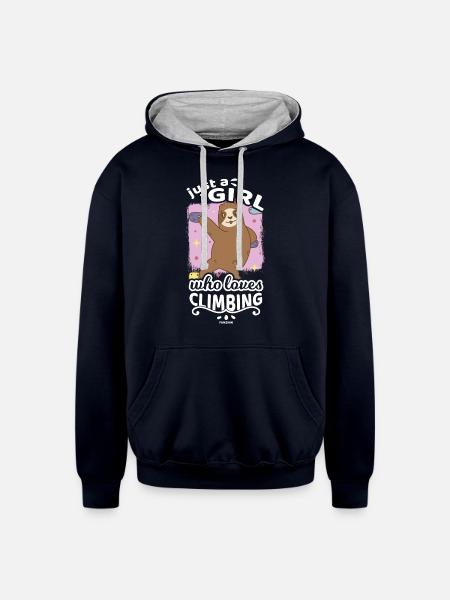 Climb - Unisex Contrast Hoodie - navy/heather gray
