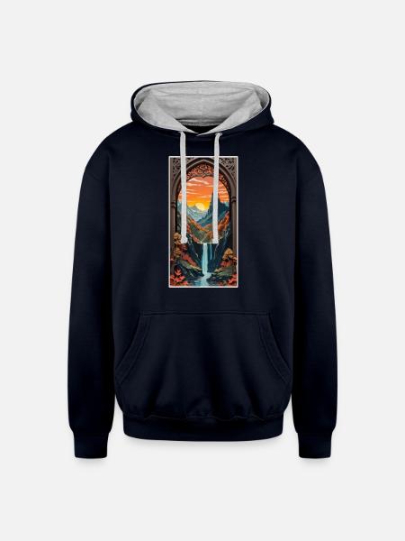 Fantastic Journey - Unisex Contrast Hoodie - navy/heather gray