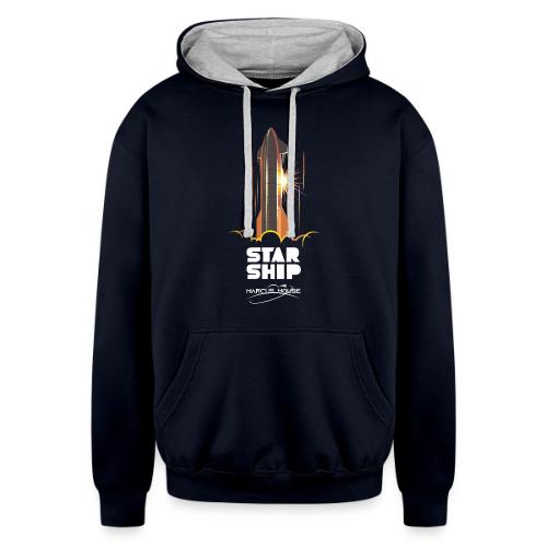 Star Ship Mars - Dark - With Logo - Unisex Contrast Hoodie