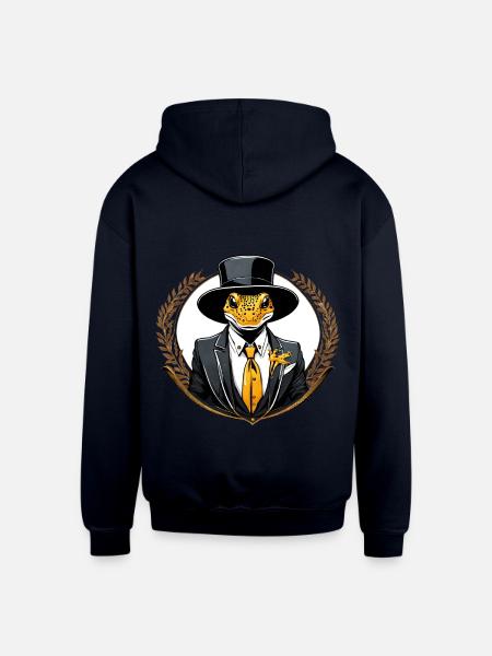 salamander - Unisex Contrast Hoodie - navy/heather gray
