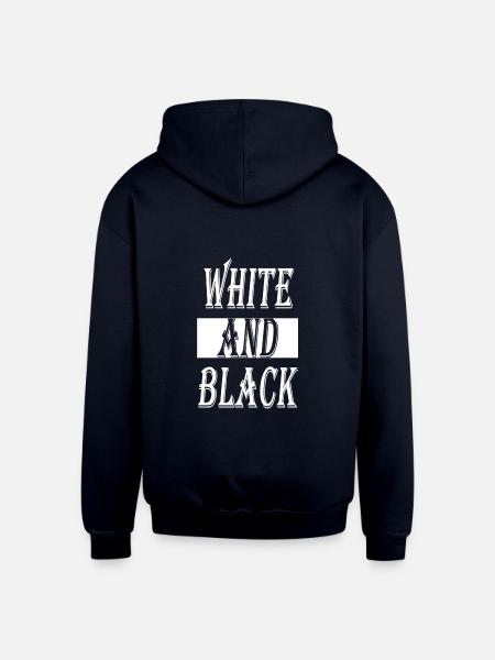 White and Black - Unisex Contrast Hoodie - navy/heather gray