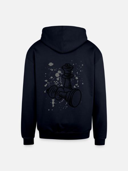 Chess Piece - Unisex Contrast Hoodie - navy/heather gray