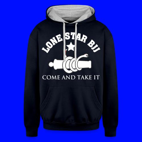 Lone Star BJJ - Come and Take It - White and Red - Unisex Contrast Hoodie