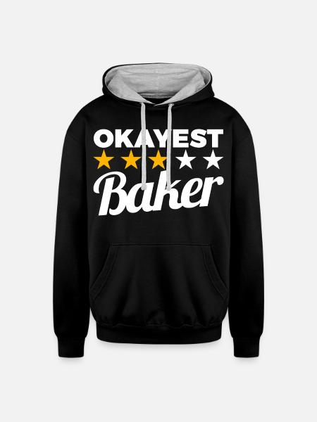 Okayest Baker - Unisex Contrast Hoodie - black/heather gray