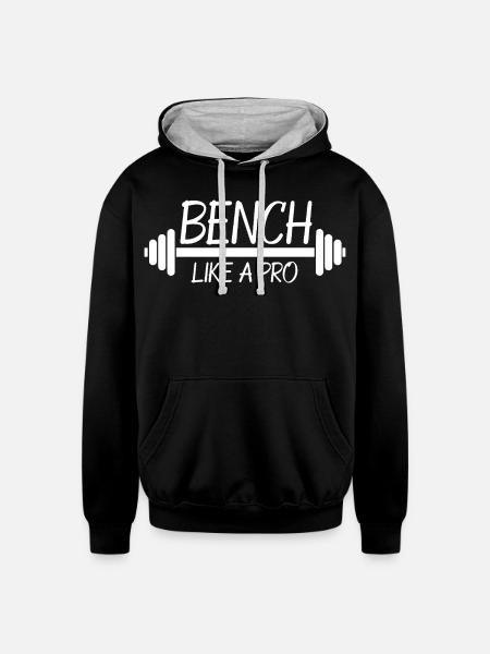 Bench Like A Pro - Unisex Contrast Hoodie - black/heather gray