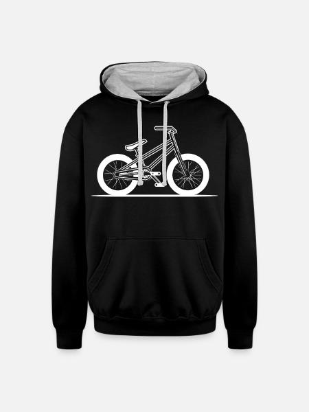BMX Bike Drawing - Unisex Contrast Hoodie - black/heather gray