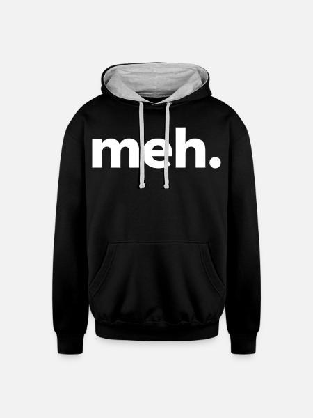 meh. - Unisex Contrast Hoodie - black/heather gray