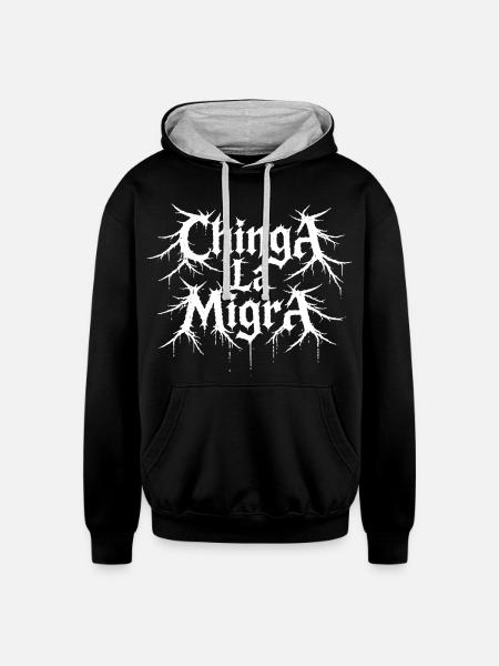 Gothic Roots Typography - Unisex Contrast Hoodie - black/heather gray