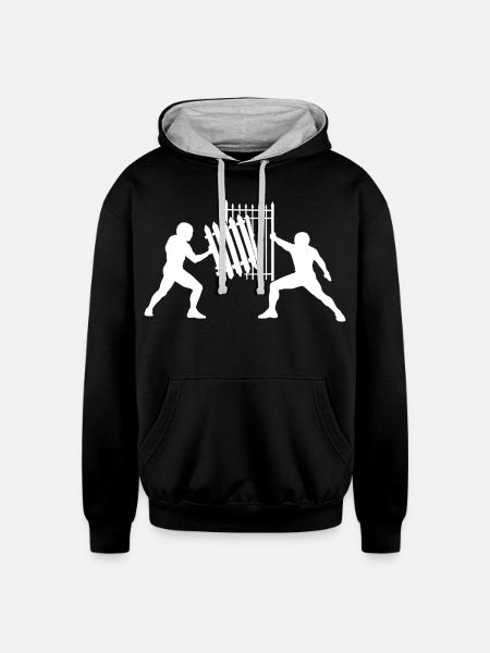 Gate Push Duel Silhouette - Unisex Contrast Hoodie - black/heather gray