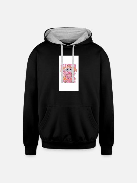 Beautiful Butterfly Bloom - Unisex Contrast Hoodie - black/heather gray