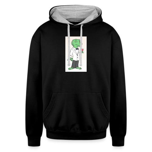 Sir Lawrence the Lounge Lizard King - Unisex Contrast Hoodie