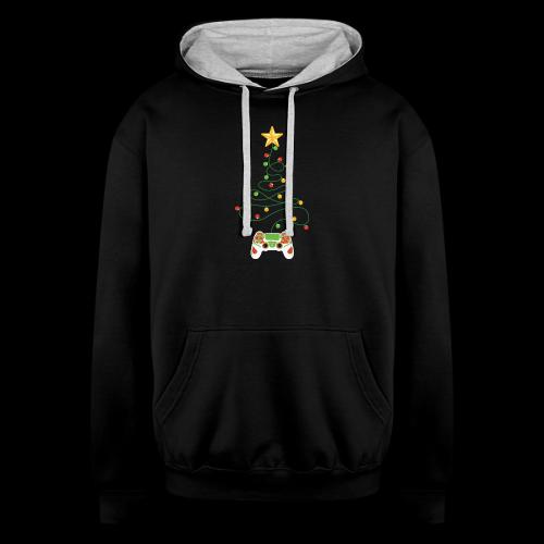 Gaming Christmas Tree Controller - Unisex Contrast Hoodie