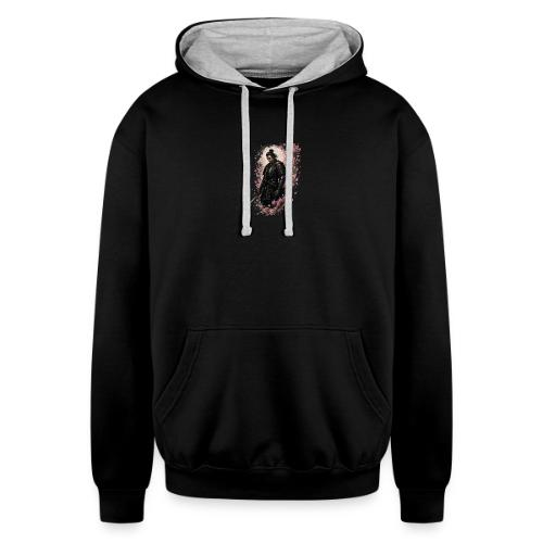 Samurai cherry blossoms - Unisex Contrast Hoodie