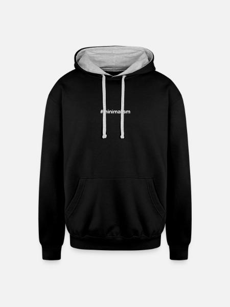 MINIMALISM - Unisex Contrast Hoodie - black/heather gray