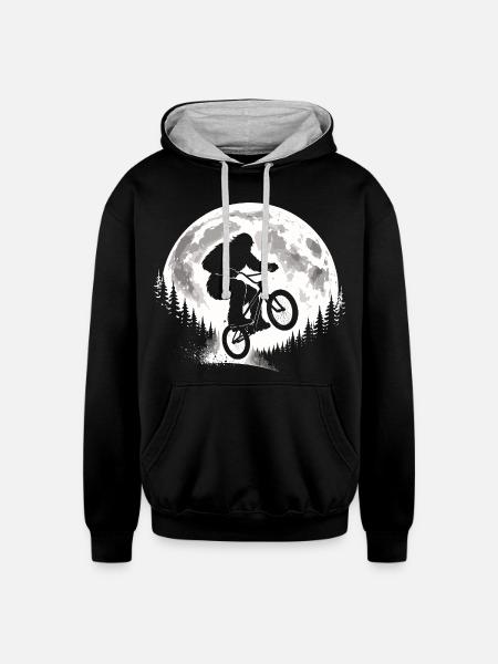 Bigfoot BMX Jump - Unisex Contrast Hoodie - black/heather gray