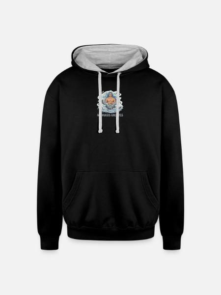 Aquarius pan - Unisex Contrast Hoodie - black/heather gray