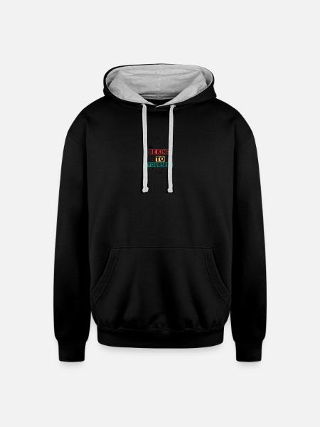 be kind - Unisex Contrast Hoodie - black/heather gray