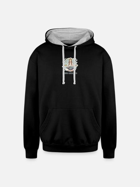 Libra Pan - Unisex Contrast Hoodie - black/heather gray