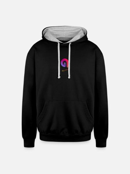 My Lucky - Unisex Contrast Hoodie - black/heather gray