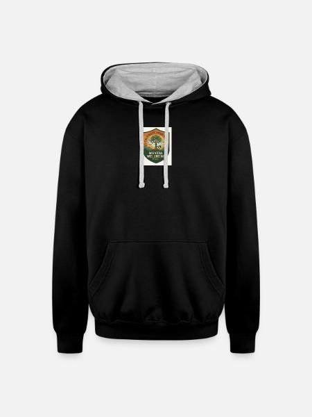 Mind Growth Shield Patch - Unisex Contrast Hoodie - black/heather gray
