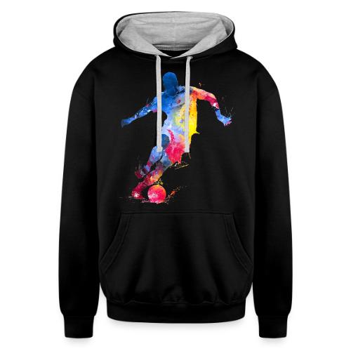 Soccer: Splash Kick - Unisex Contrast Hoodie