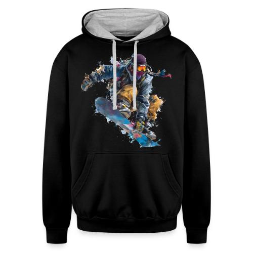 Snowboarding: Splash of Speed - Unisex Contrast Hoodie
