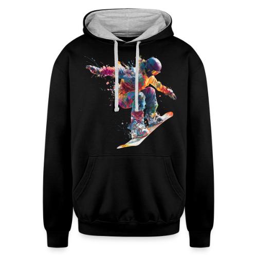 Snowboarding: Frozen Flight - Unisex Contrast Hoodie