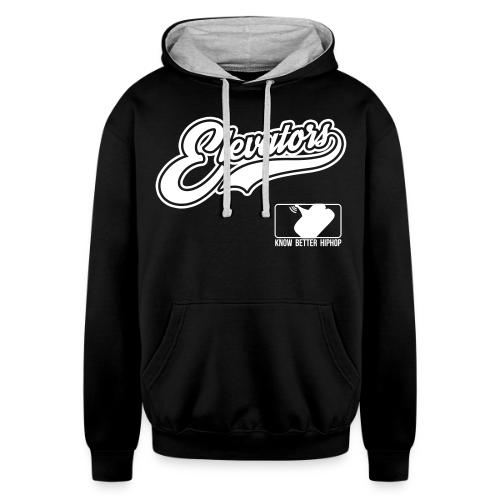 Elevators script (pick your hoodie color) - Unisex Contrast Hoodie