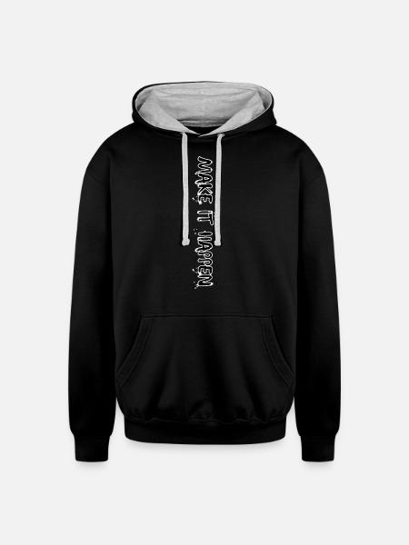 Make It Happen - Unisex Contrast Hoodie - black/heather gray
