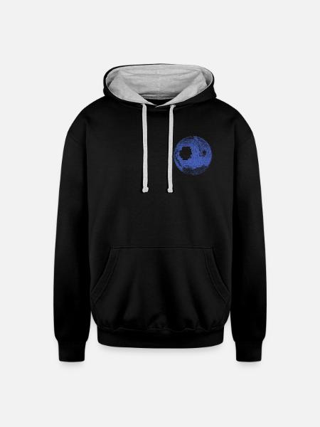Retro Disco Ball - Unisex Contrast Hoodie - black/heather gray
