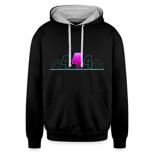 Number 4 in Magenta: Varsity Font - Unisex Contrast Hoodie