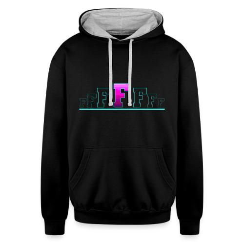 Letter F – Capital Varsity Alphabet Monogram - Unisex Contrast Hoodie