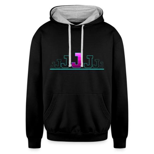 Letter J – Capital Varsity Alphabet Monogram - Unisex Contrast Hoodie