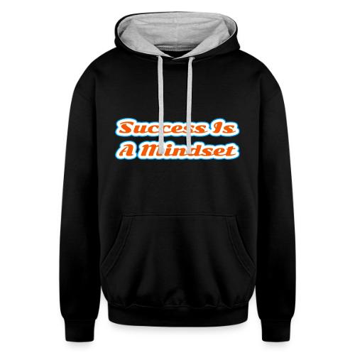 Success Is a Mindset — Motivational Glow Script - Unisex Contrast Hoodie
