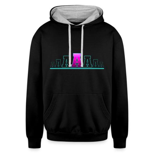 Letter A – Capital Varsity Alphabet Monogram - Unisex Contrast Hoodie