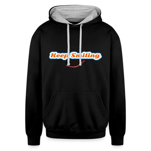 Keep Smiling Positive Vibes Graphic - Unisex Contrast Hoodie