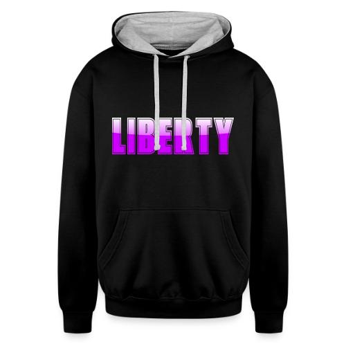 Liberty Typography Graphic Design - Unisex Contrast Hoodie