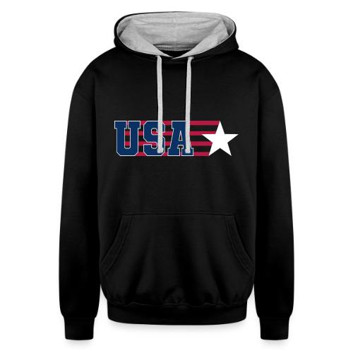 Star Stripe USA - Unisex Contrast Hoodie