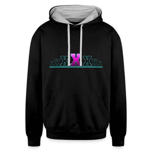 Letter X – Capital Varsity Alphabet Monogram - Unisex Contrast Hoodie