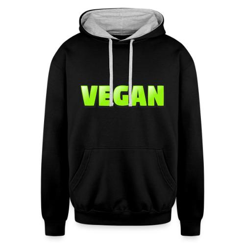 Vegan Bold Green Typography Design - Unisex Contrast Hoodie