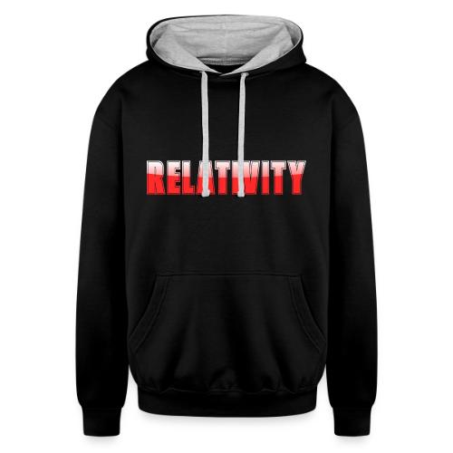 Relativity Science Typography Design - Unisex Contrast Hoodie