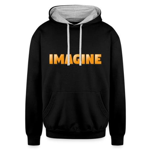 Imagine Word Art – Creative Gradient Design - Unisex Contrast Hoodie