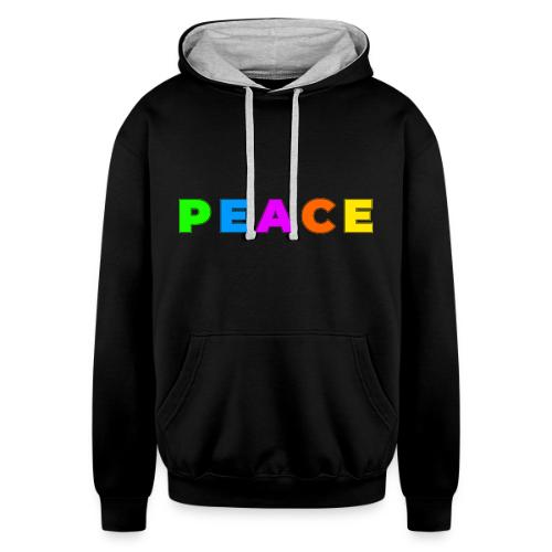 Peace in Every Color - Unisex Contrast Hoodie