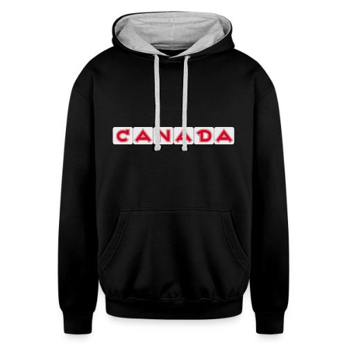 Canada, red letters on white background - Unisex Contrast Hoodie
