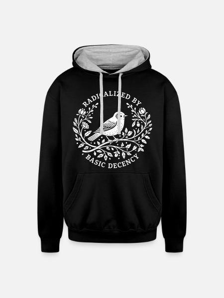 Radicalized by Basic Decency - Unisex Contrast Hoodie - black/heather gray